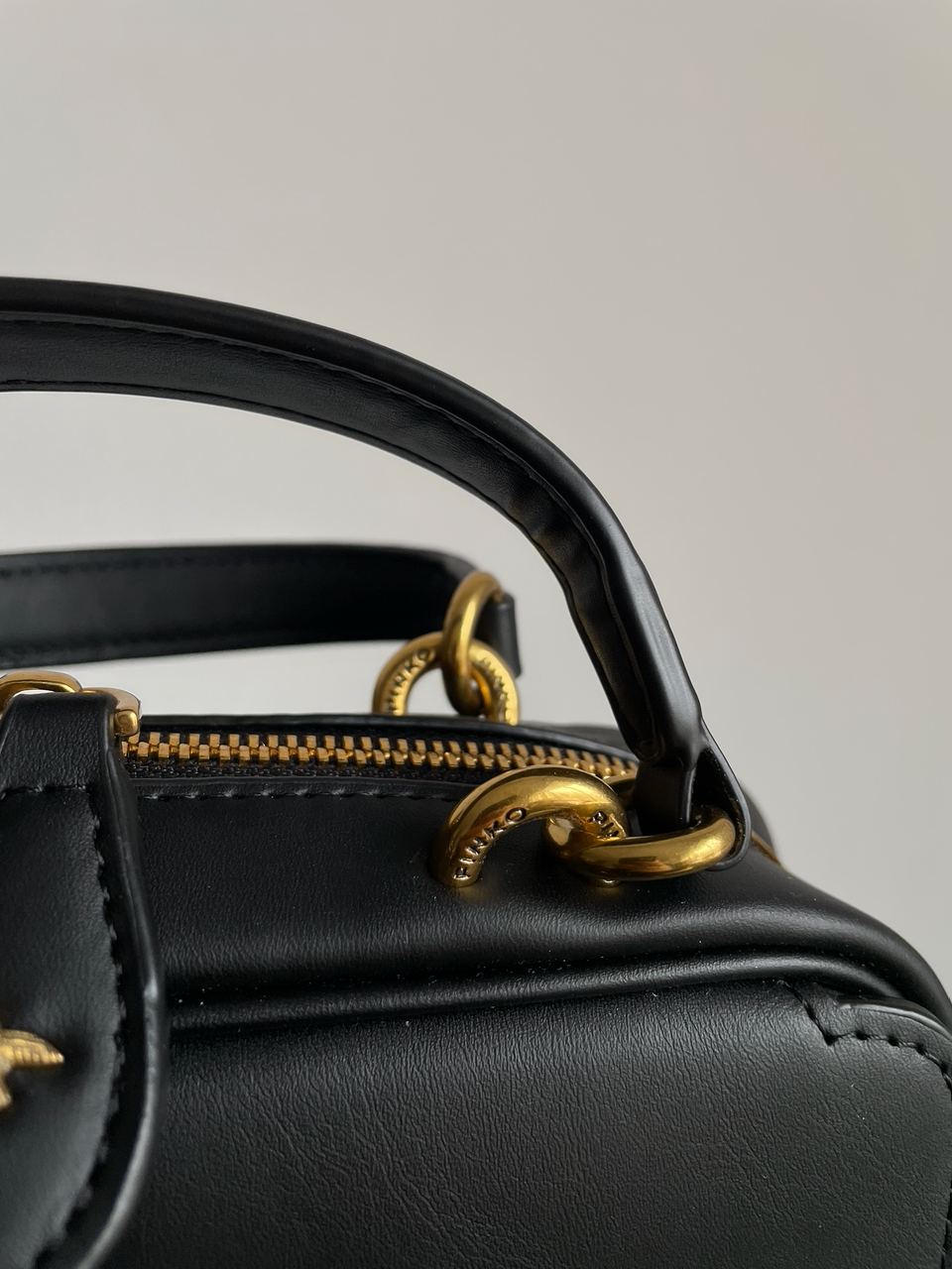 Pinko Square Simply Mini Calfskin Bag Black - 16