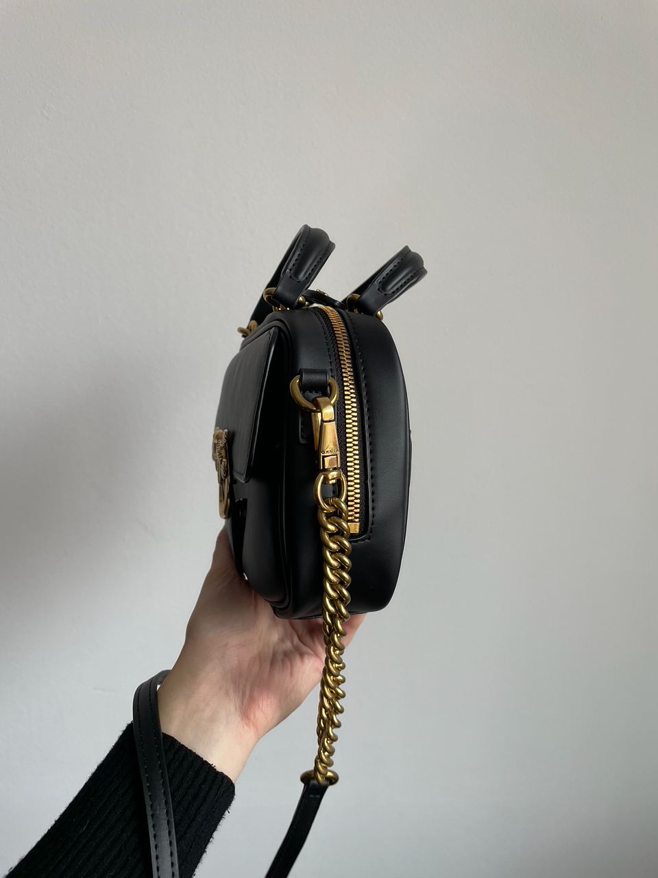 Pinko Square Simply Mini Calfskin Bag Black - 19