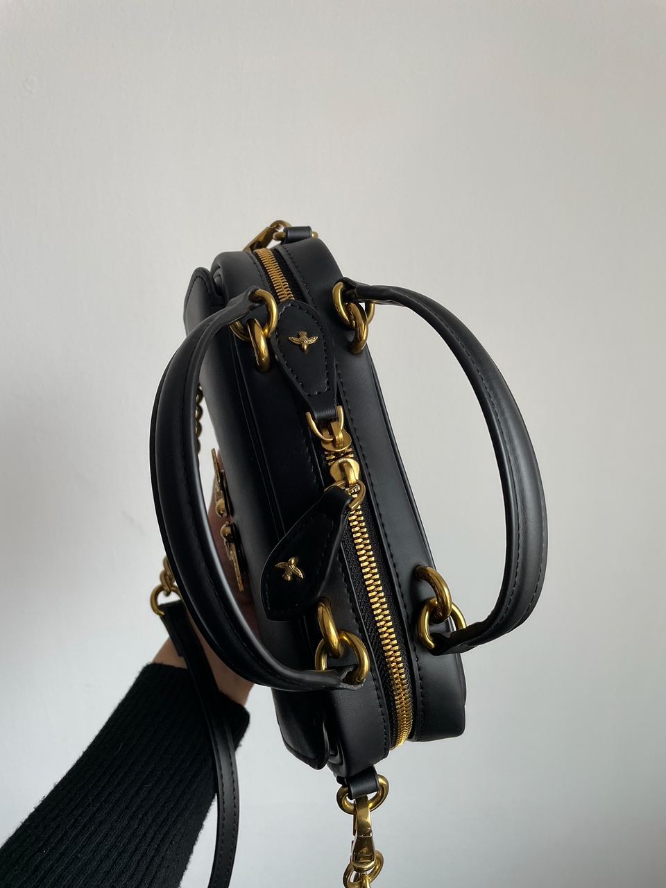 Pinko Square Simply Mini Calfskin Bag Black - 23