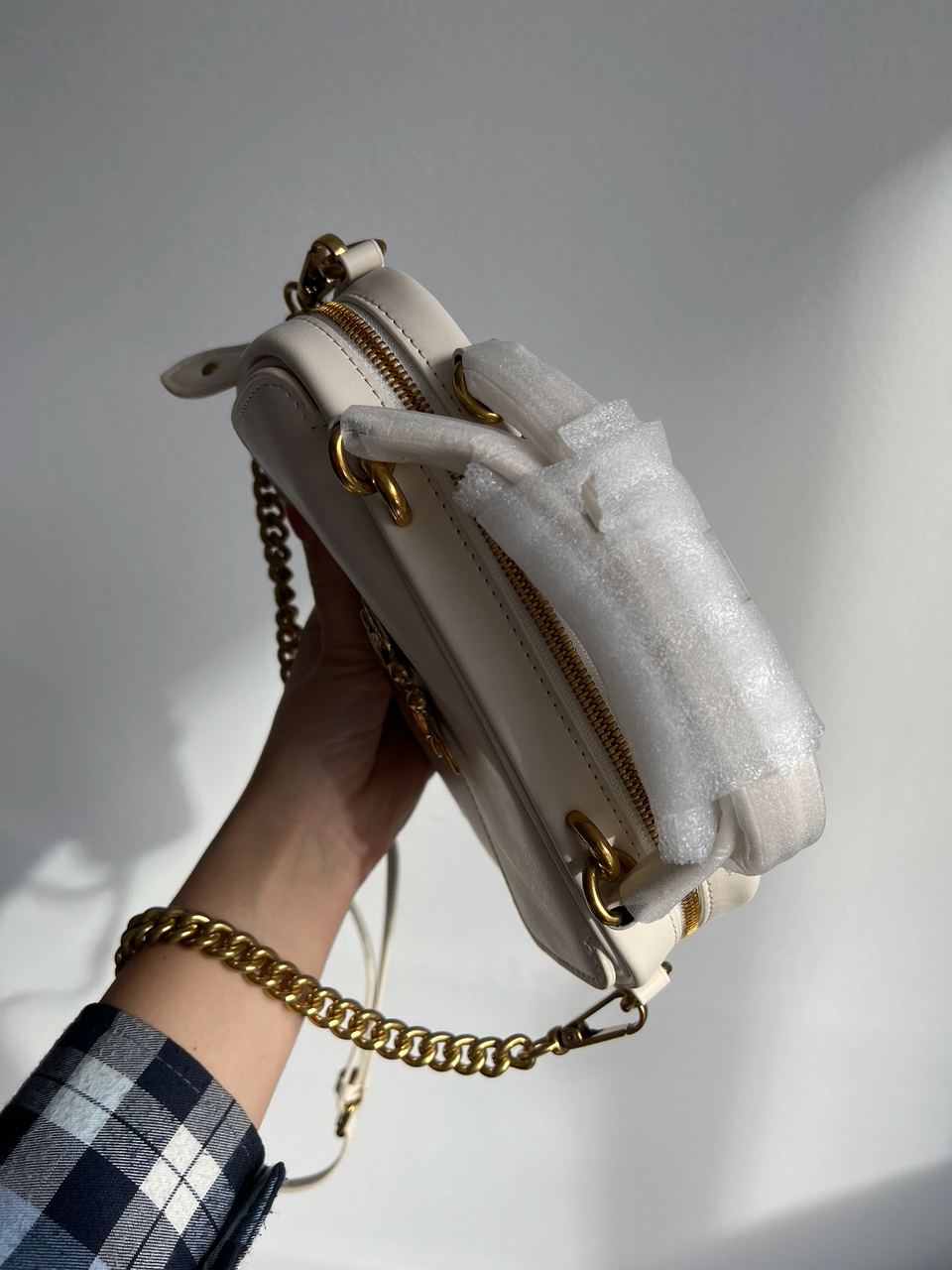 Pinko Square Simply Mini Calfskin Bag Cream - 21