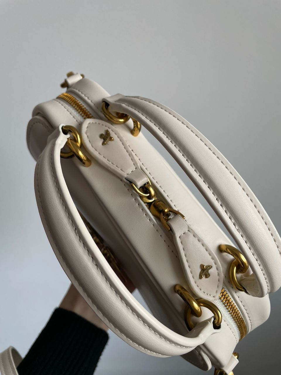 Pinko Square Simply Mini Calfskin Bag Cream - 24