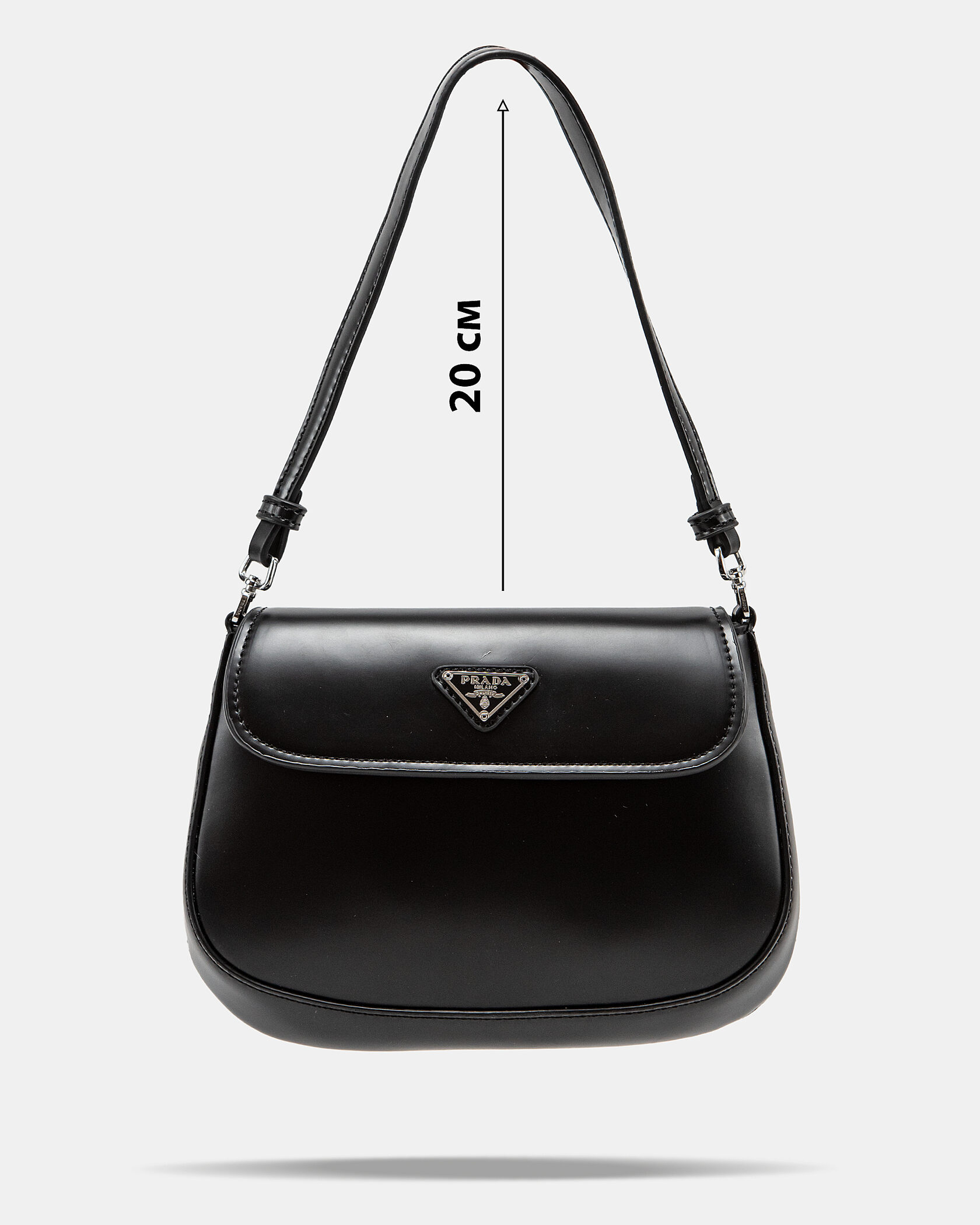 Prada Cleo Lacquered Leather Mini Bag Black - 4