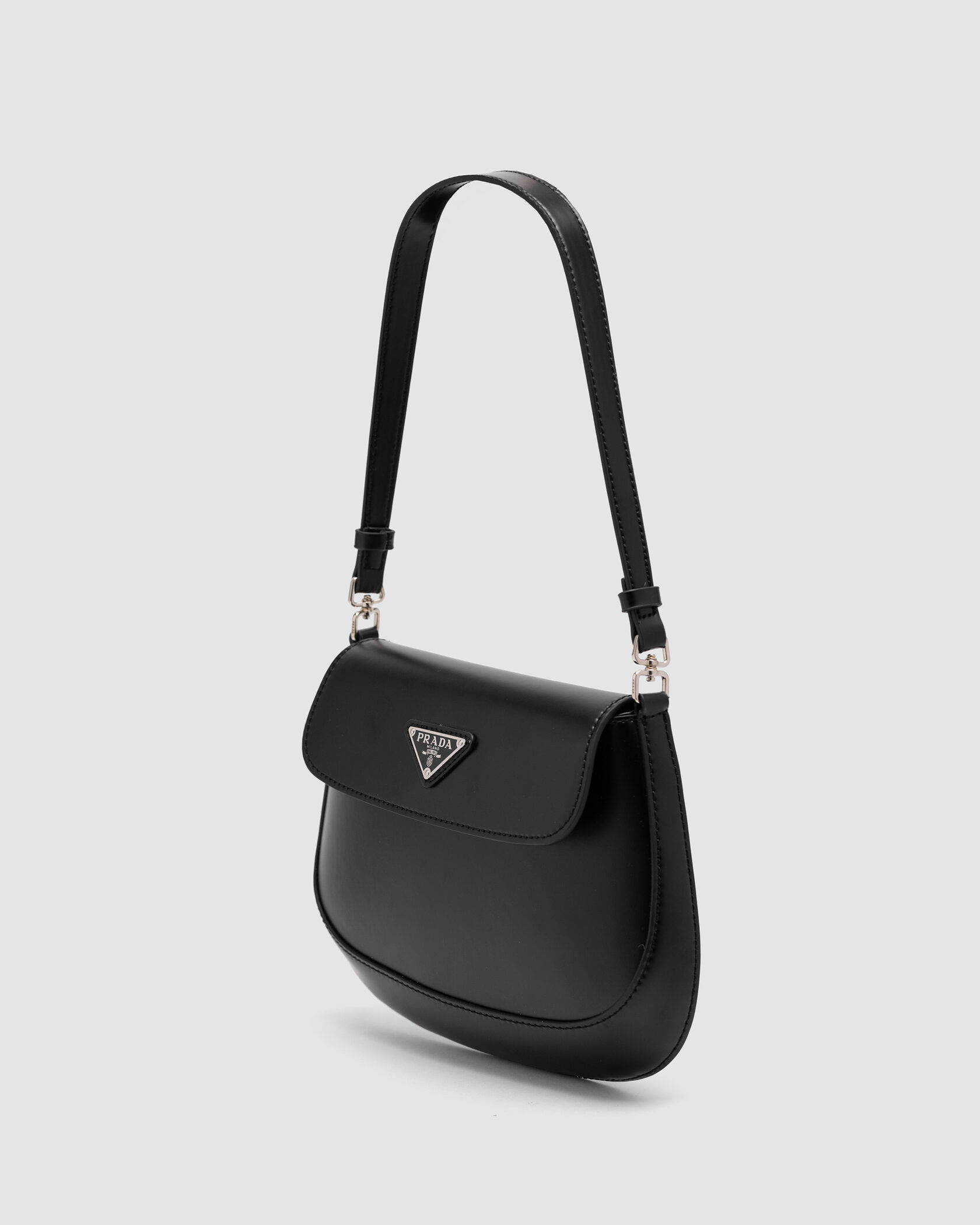 Prada Cleo Lacquered Leather Mini Bag Black - 3