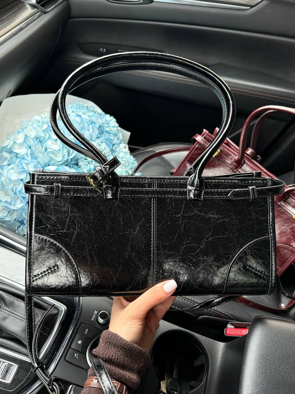 Prada Medium Leather Handbag Black - 11