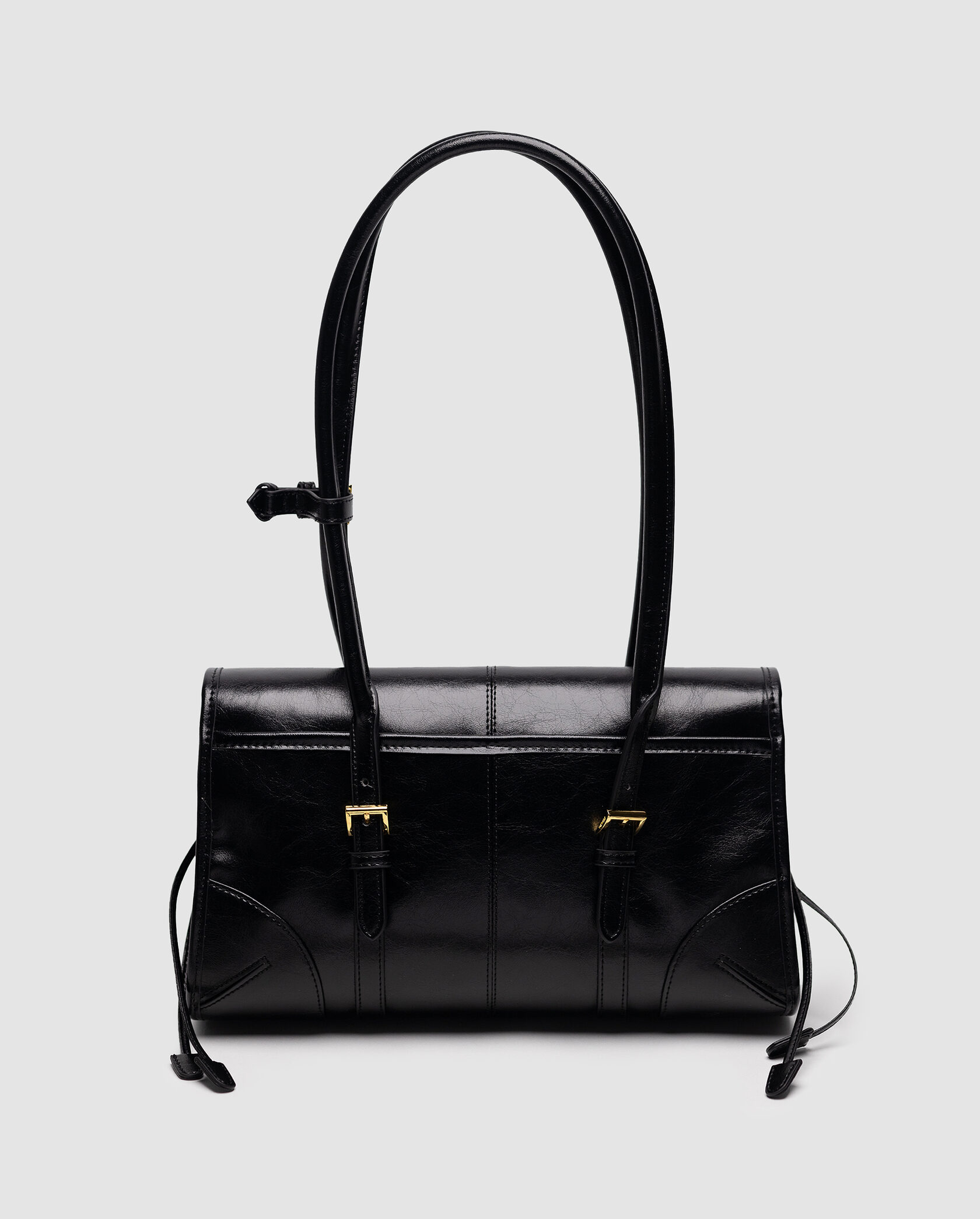 Prada Medium Leather Shoulder Bag Black - 3