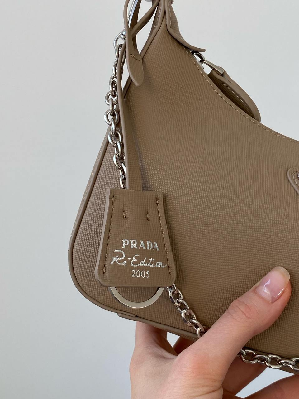 Prada Re-Edition 2005 Saffiano Leather Bag Beige - 13