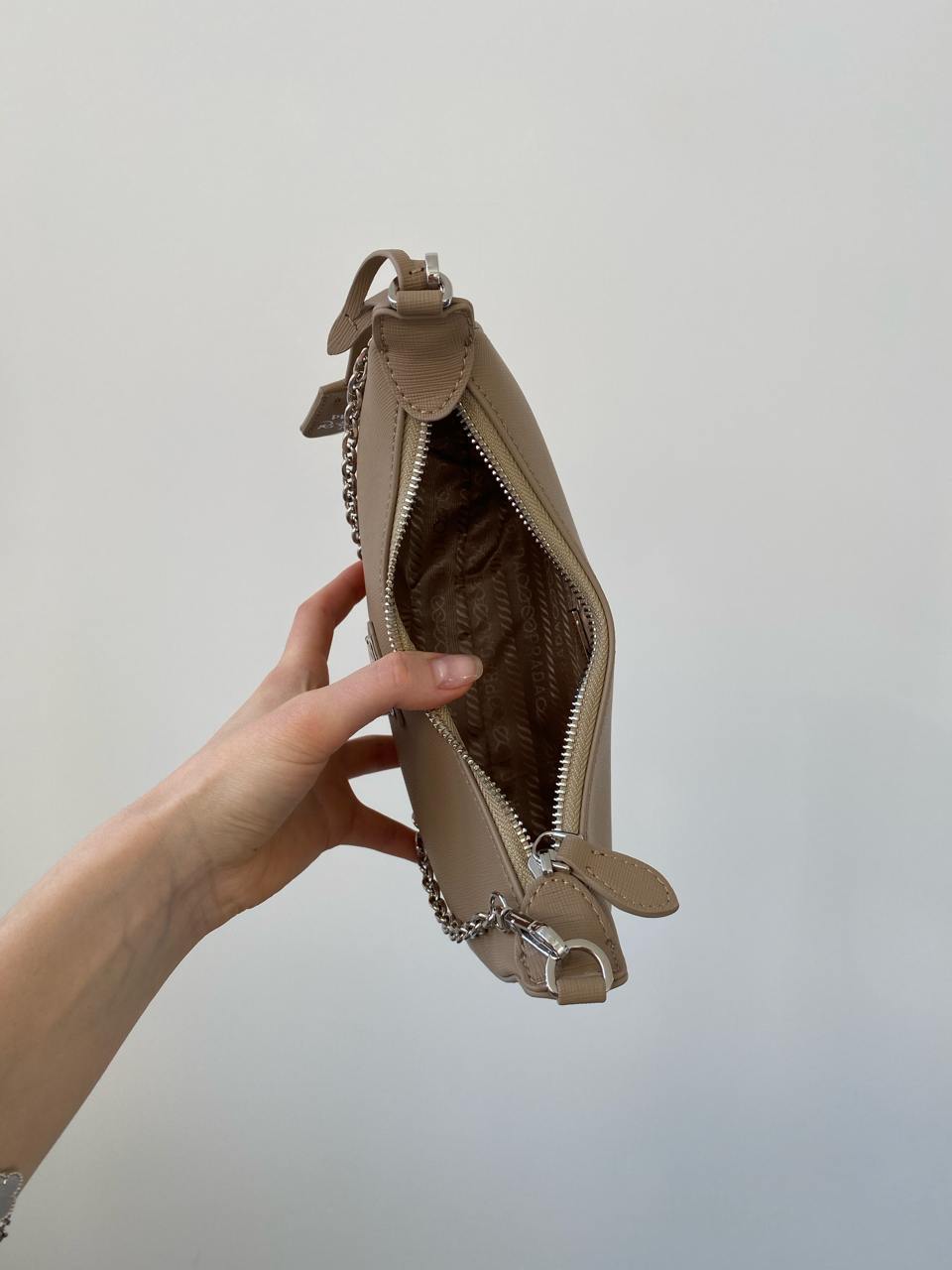 Prada Re-Edition 2005 Saffiano Leather Bag Beige - 15