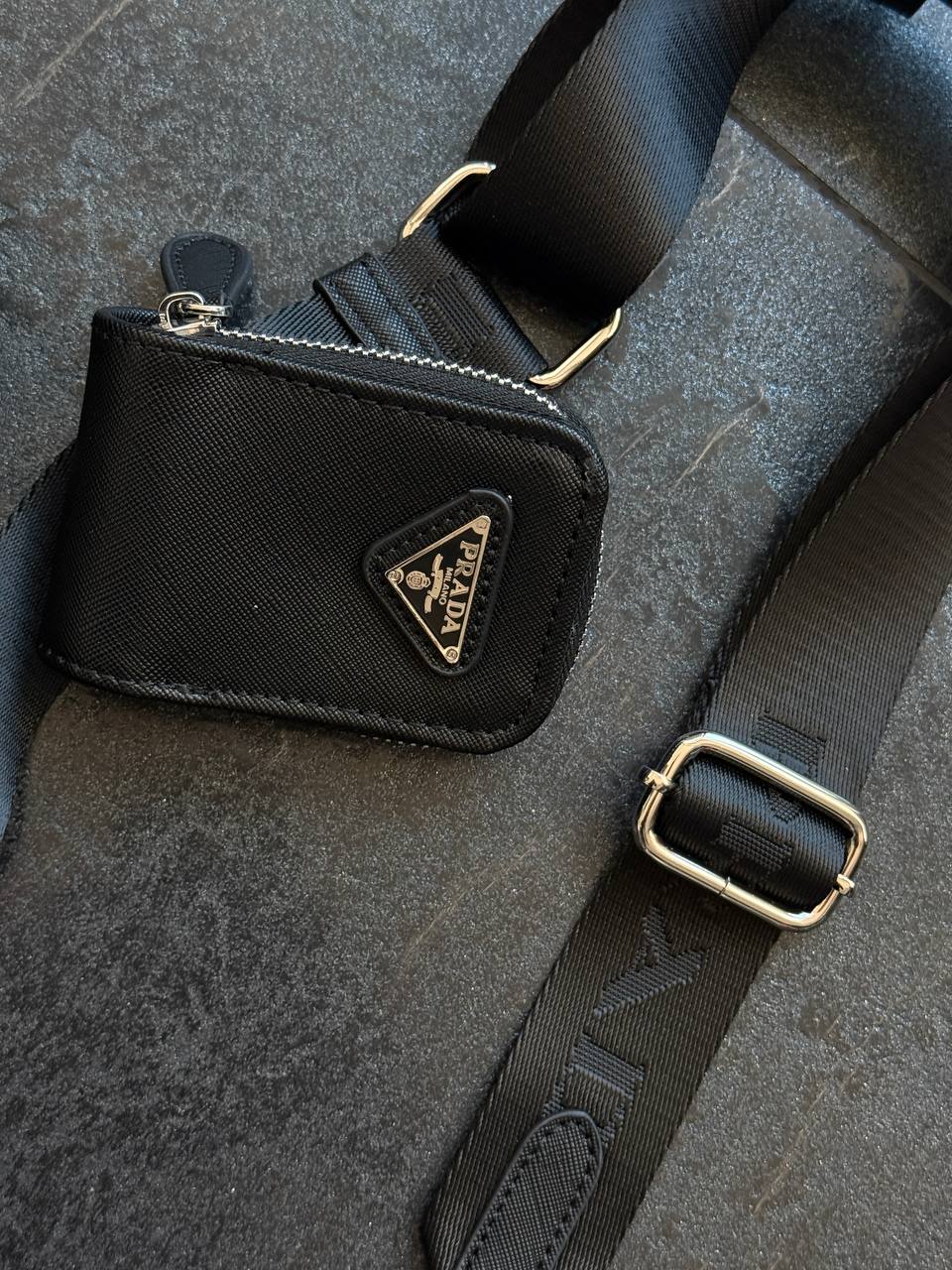 Prada Re-Edition 2005 Saffiano Leather Shoulder Bag Black/Silver - 5