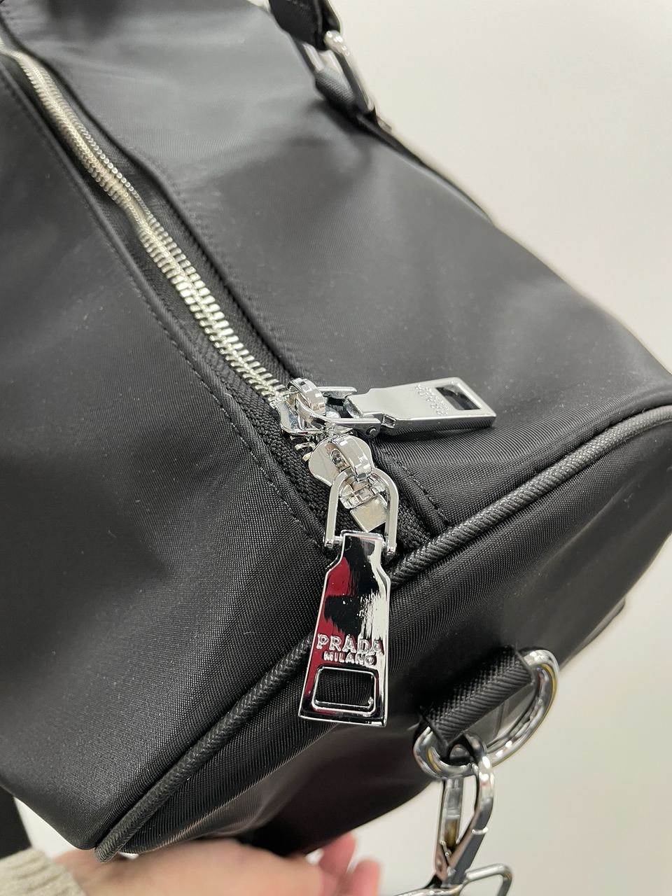 Prada Re-Nylon and Brushed Leather Duffel Bag - 11