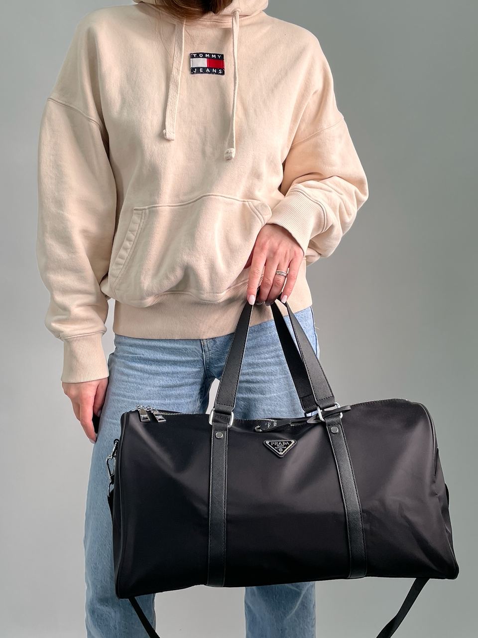 Prada Re-Nylon and Brushed Leather Duffel Bag - 5