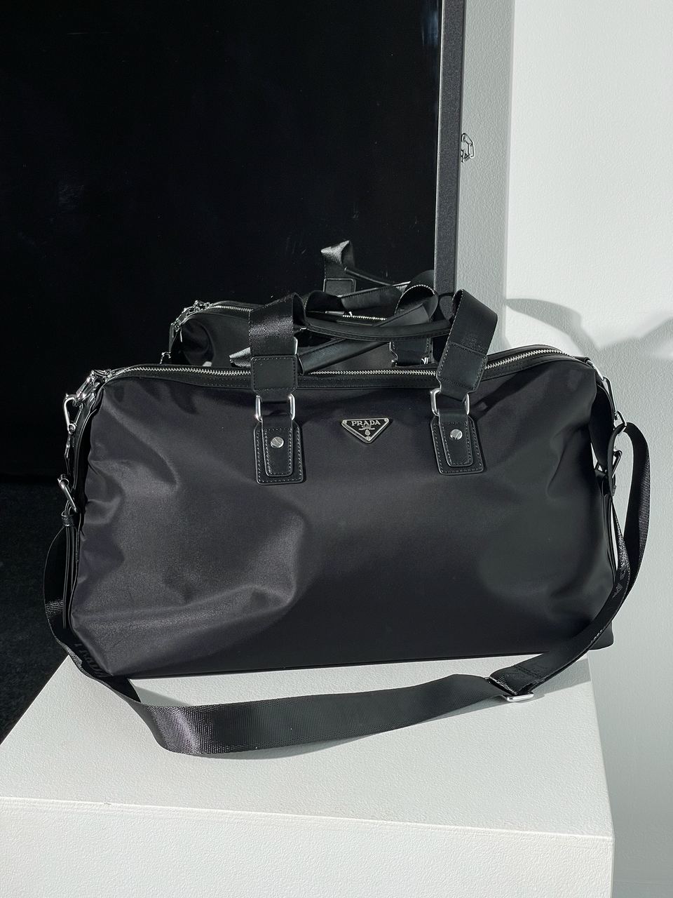 Prada Re-Nylon and Saffiano Leather Duffle Bag - 5