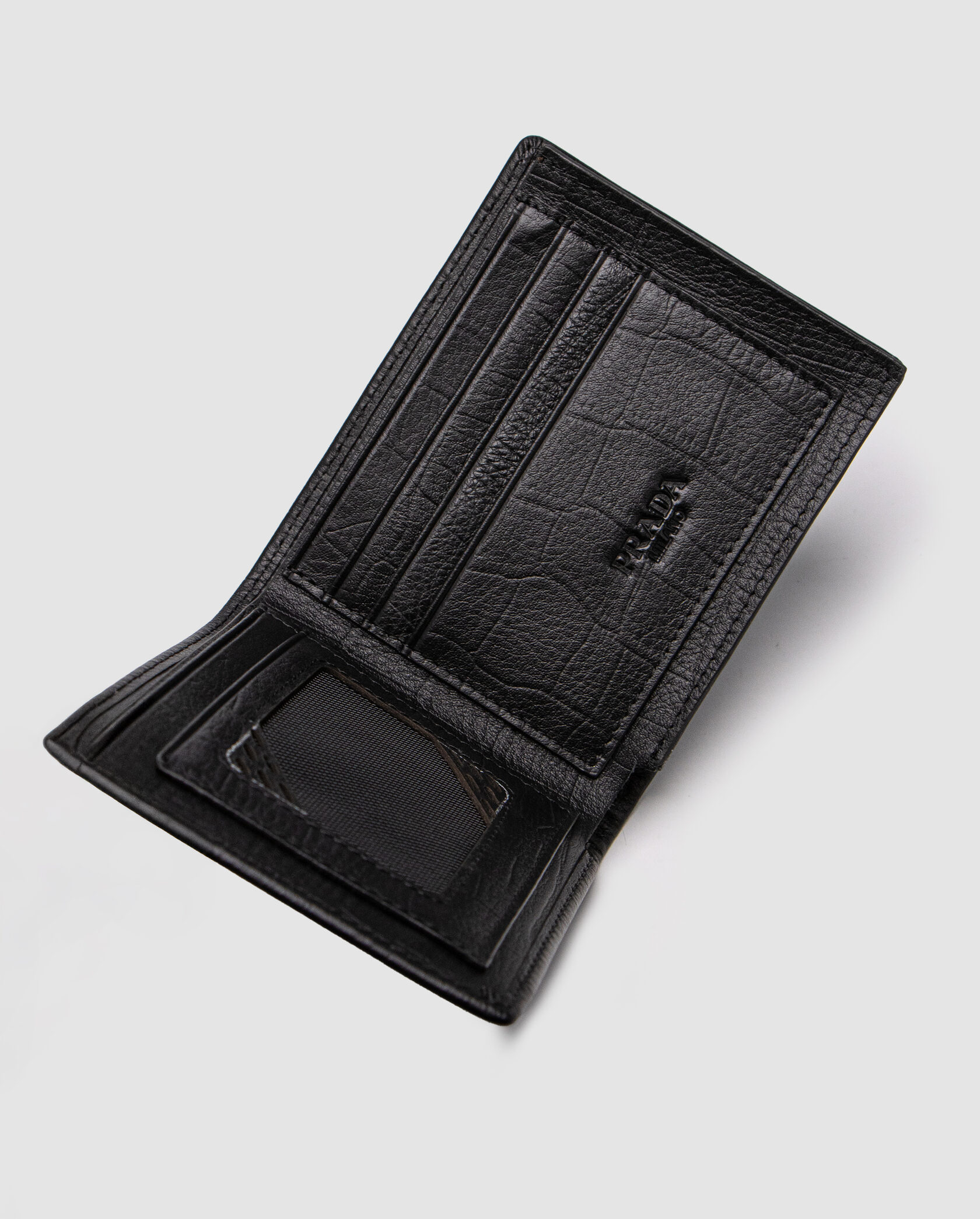 Prada Saffiano Leather Wallet Crocodile Embossed in Black - 11