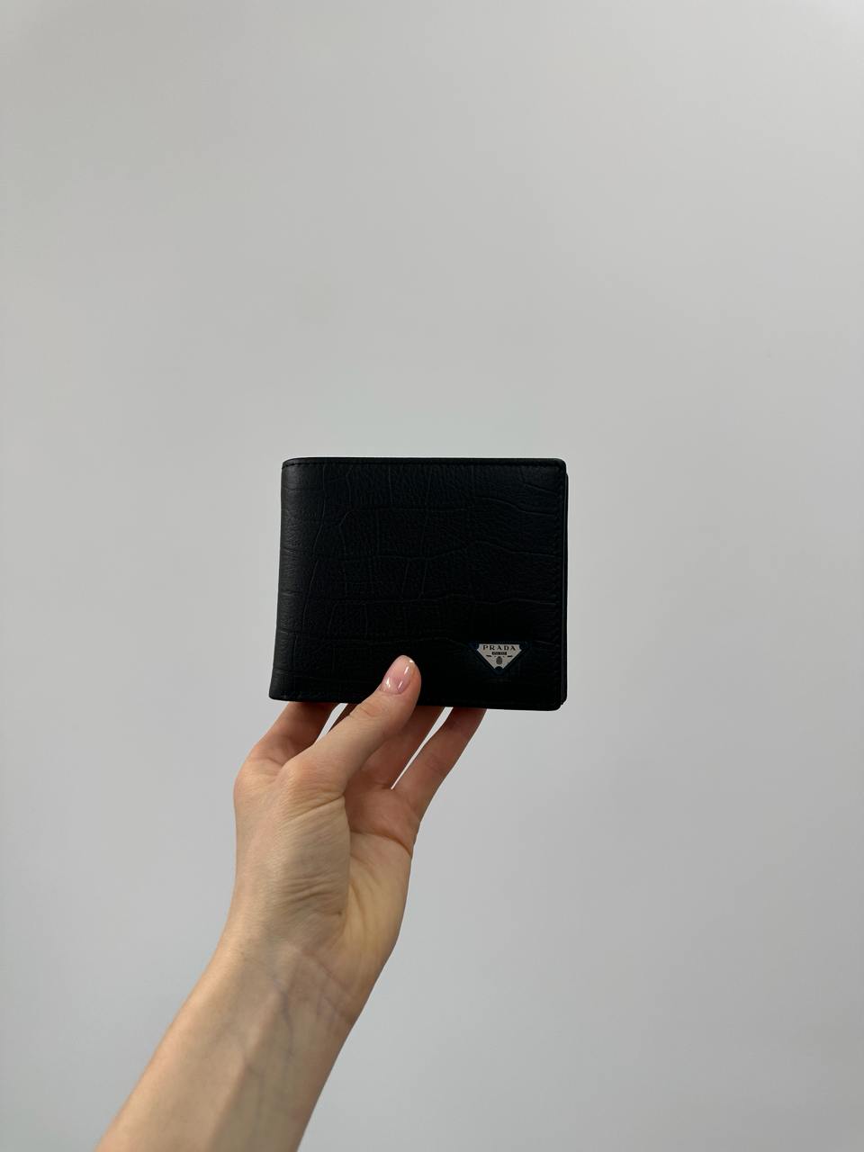 Prada Saffiano Leather Wallet Crocodile Embossed in Black - 4