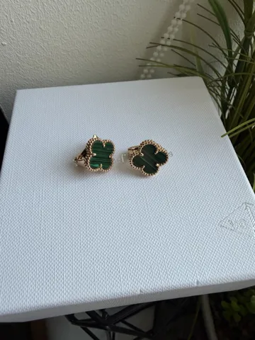Сережки green rose/gold