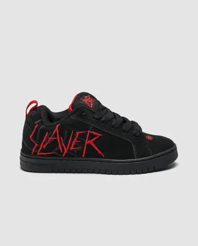 DC Court Graffik x Slayer Skate Shoes Low-Top Black/Red