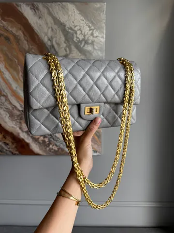 Chanel 2.55 Reissue 226 Grey Aged Calfskin with Gold