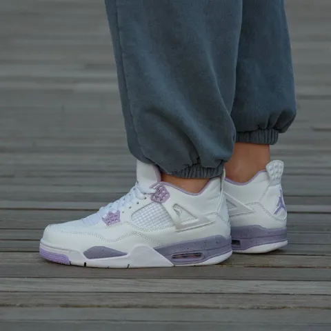 Air Jordan Retro 4 White Sweet Purple