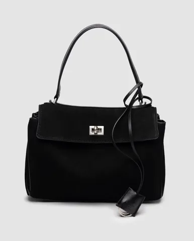 Balenciaga Rodeo Black Suede/Silver Hardware