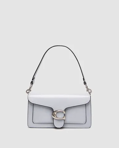 Coach Tabby Shoulder Bag 26 in Polished Pebble Leather Blue/Silver