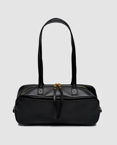 Balenciaga Carrie Bowling Bag Small in Black Calfskin