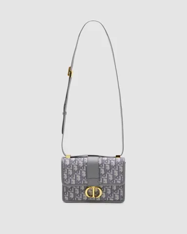 Christian Dior 30 Montaigne Chain Bag Grey Dior Oblique Jacquard