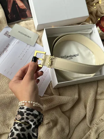 Yves Saint Laurent Belt Cream/Gold