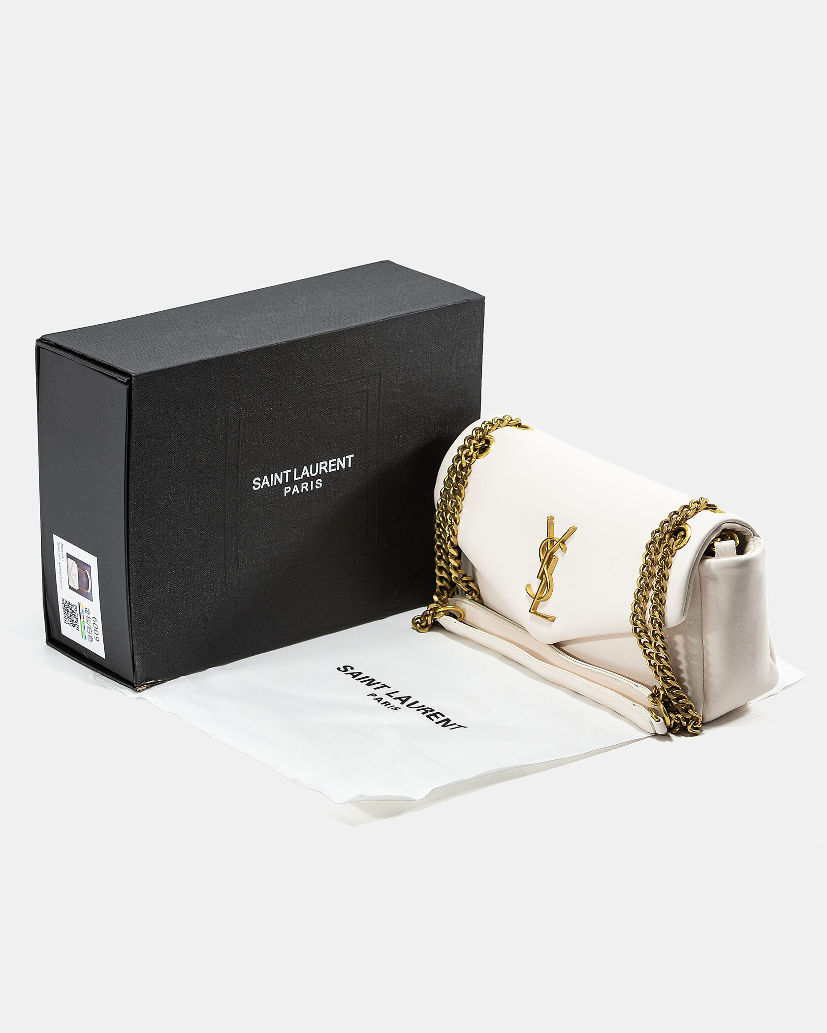 Saint Laurent Calypso In Plunged Lambskin White - 2