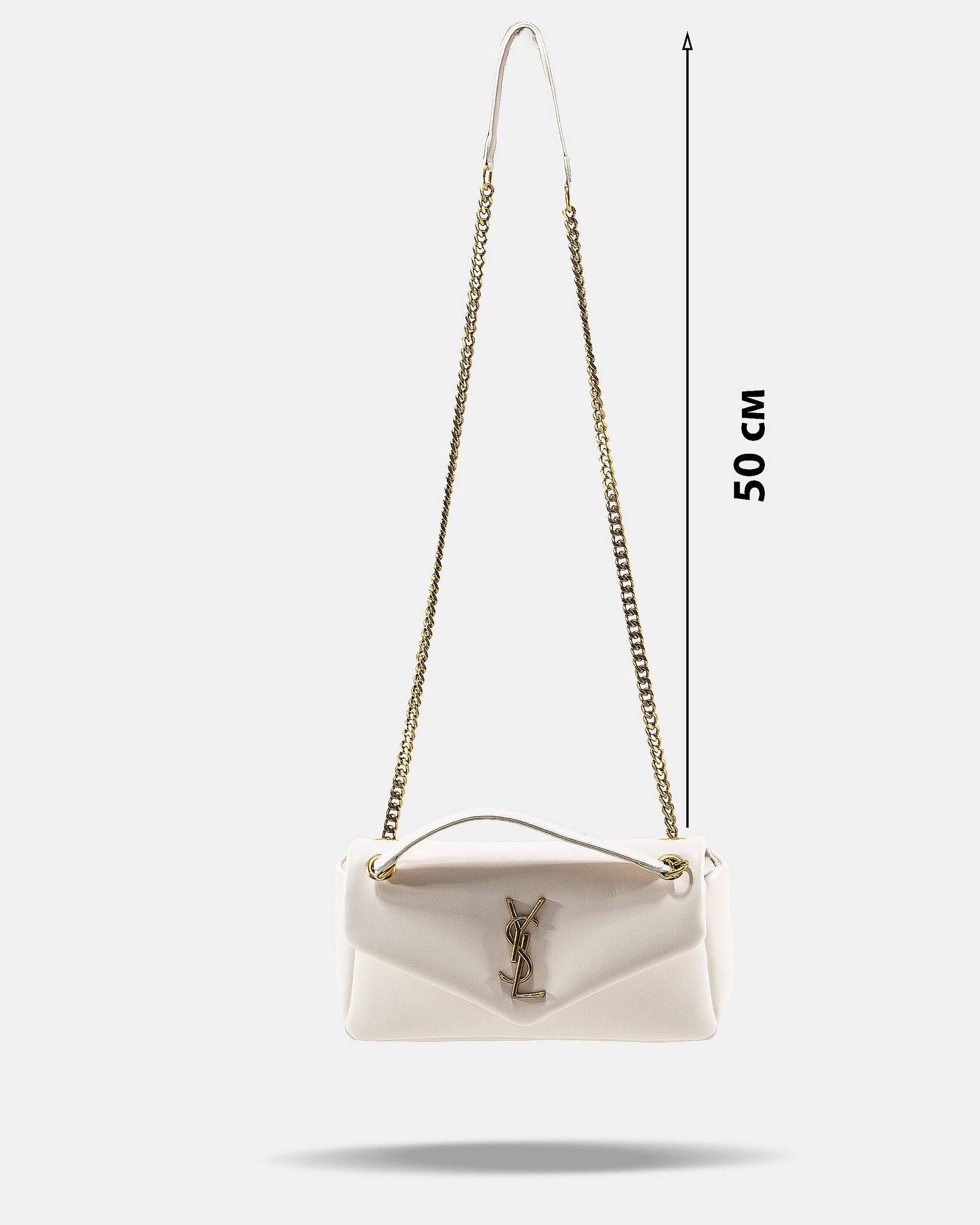 Saint Laurent Calypso In Plunged Lambskin White - 4