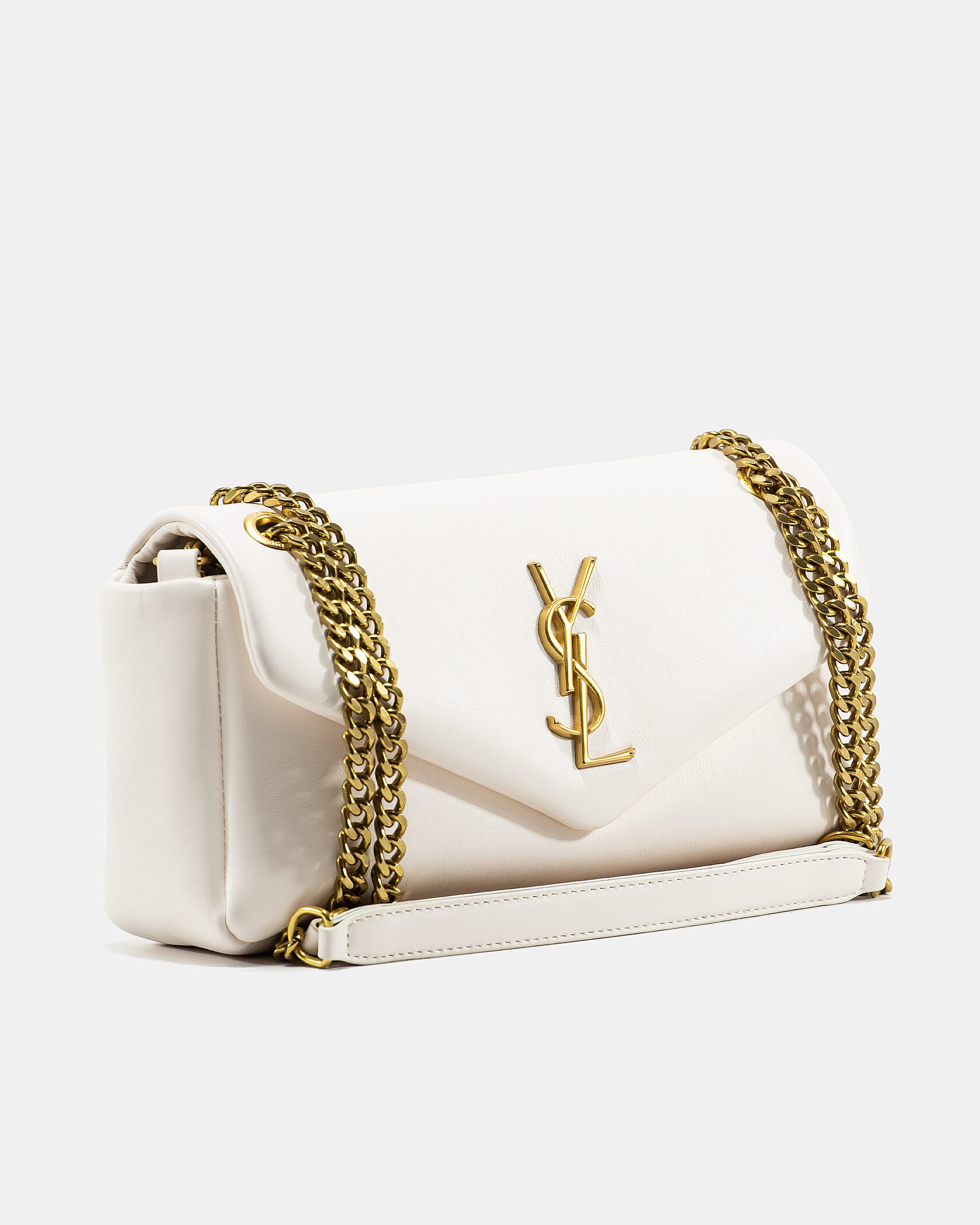 Saint Laurent Calypso In Plunged Lambskin White - 6