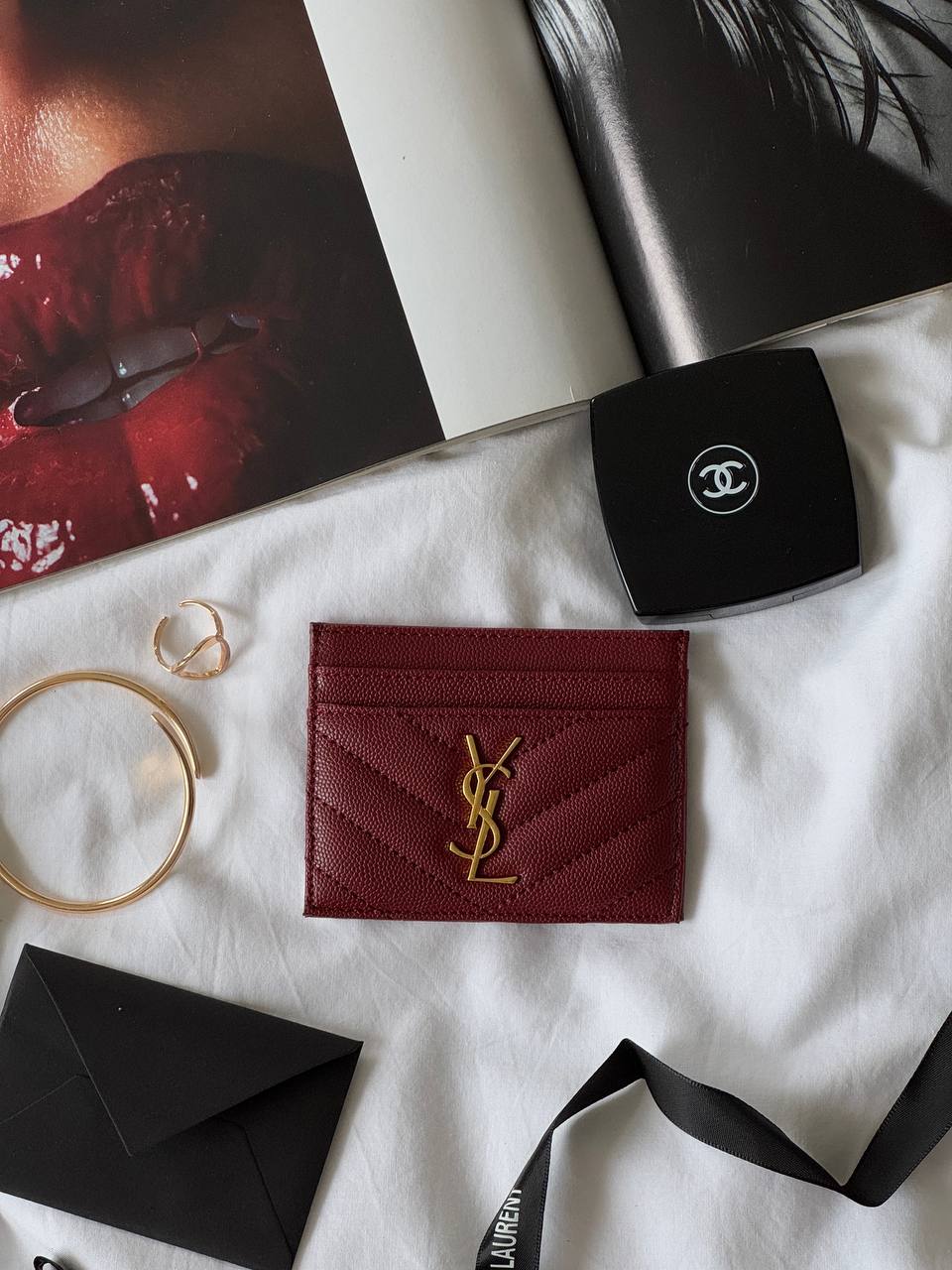 Saint Laurent Cassandre Matelassé Card Case