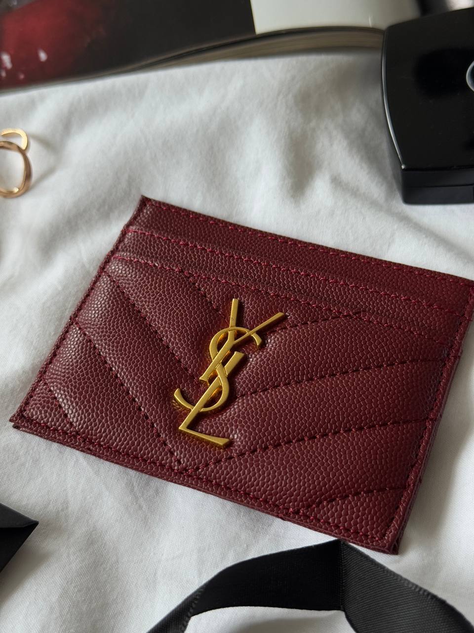 Saint Laurent Cassandre Matelassé Card Case - 4