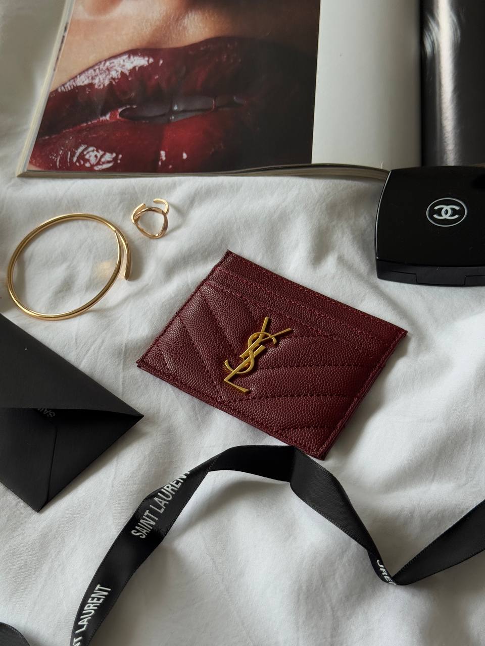 Saint Laurent Cassandre Matelassé Card Case - 9