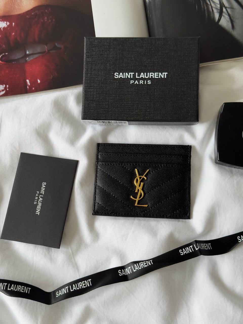 Saint Laurent Cassandre Matelassé Card Case