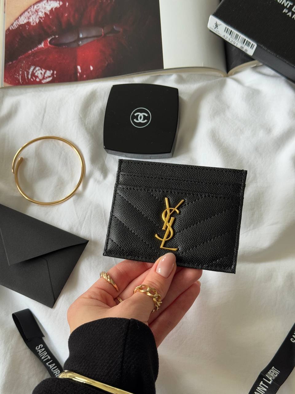 Saint Laurent Cassandre Matelassé Card Case - 3
