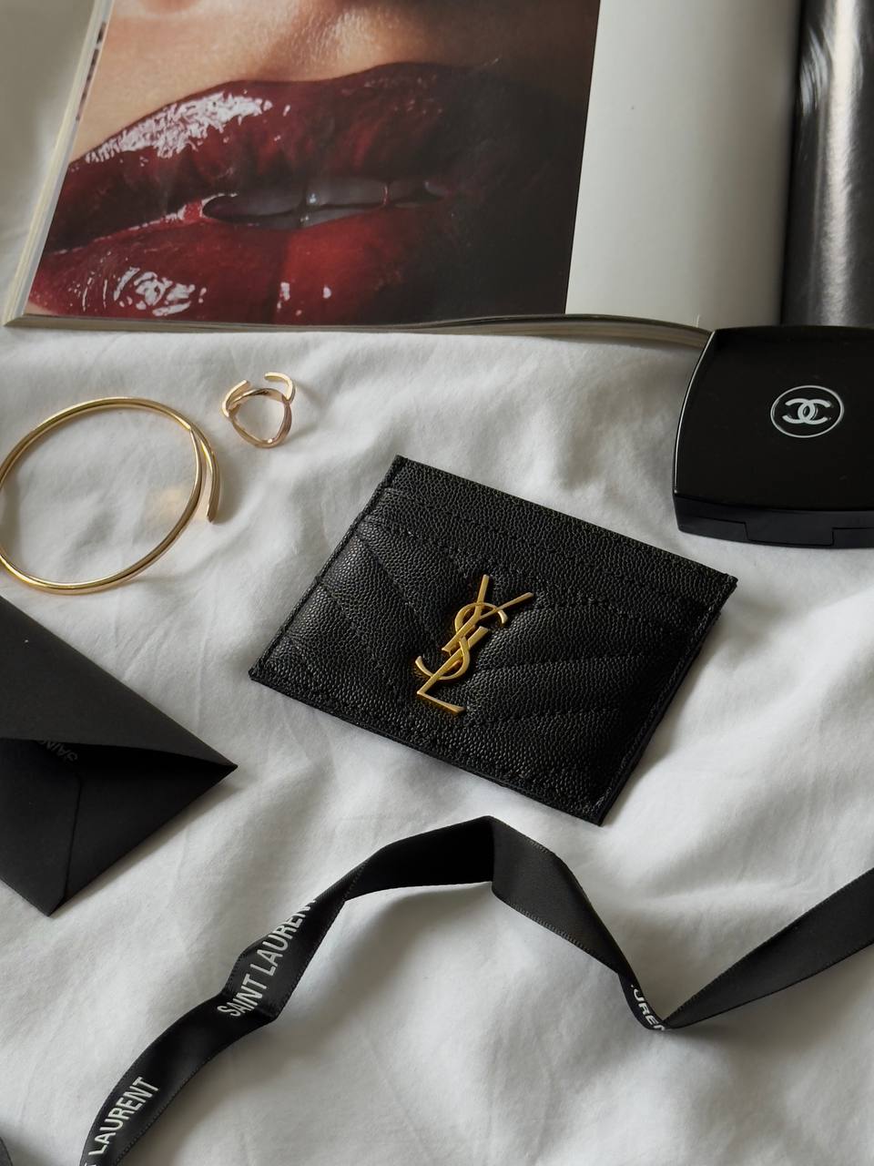 Saint Laurent Cassandre Matelassé Card Case - 5