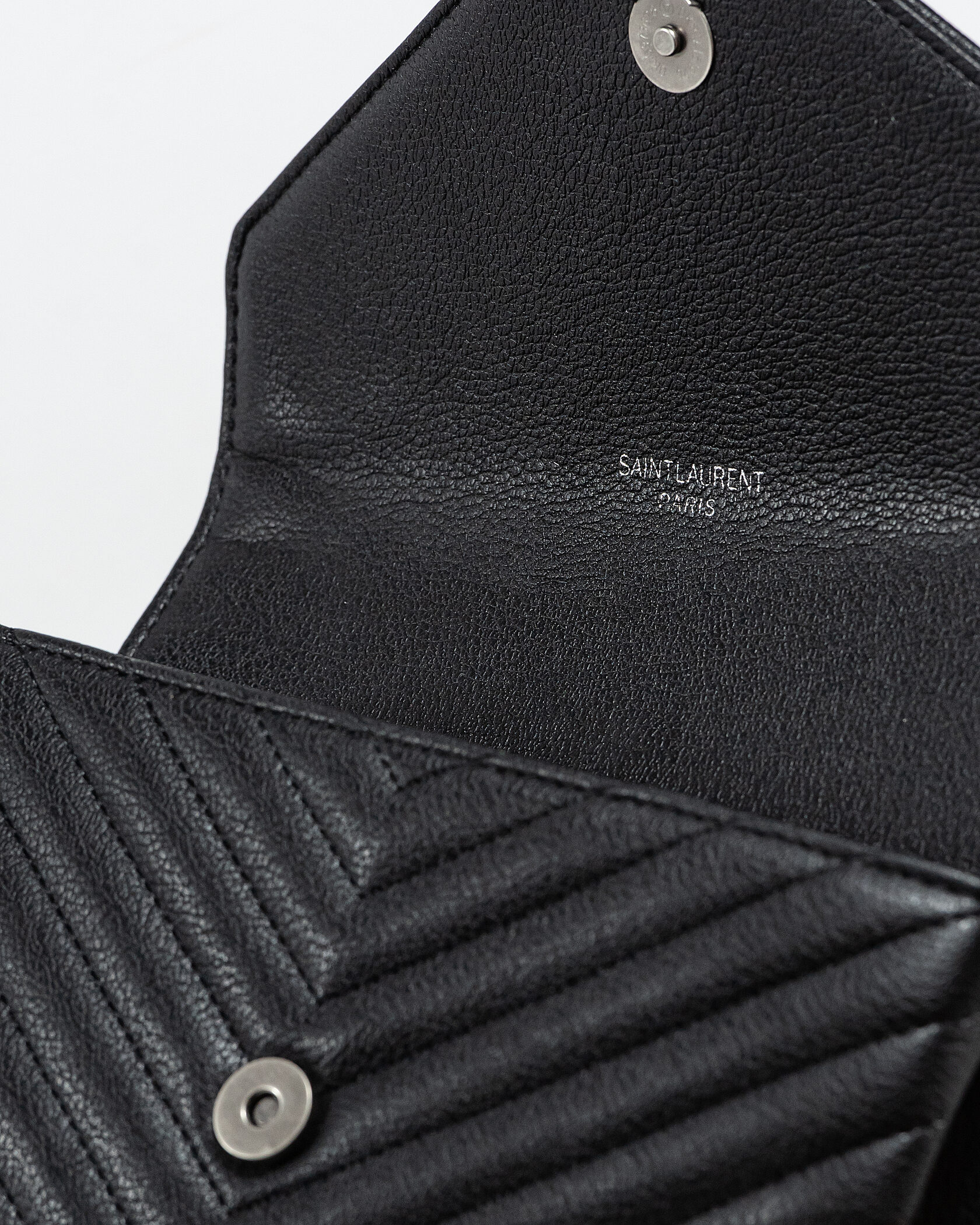 Saint Laurent College Medium in Quilted Leather Black/Silver - 14