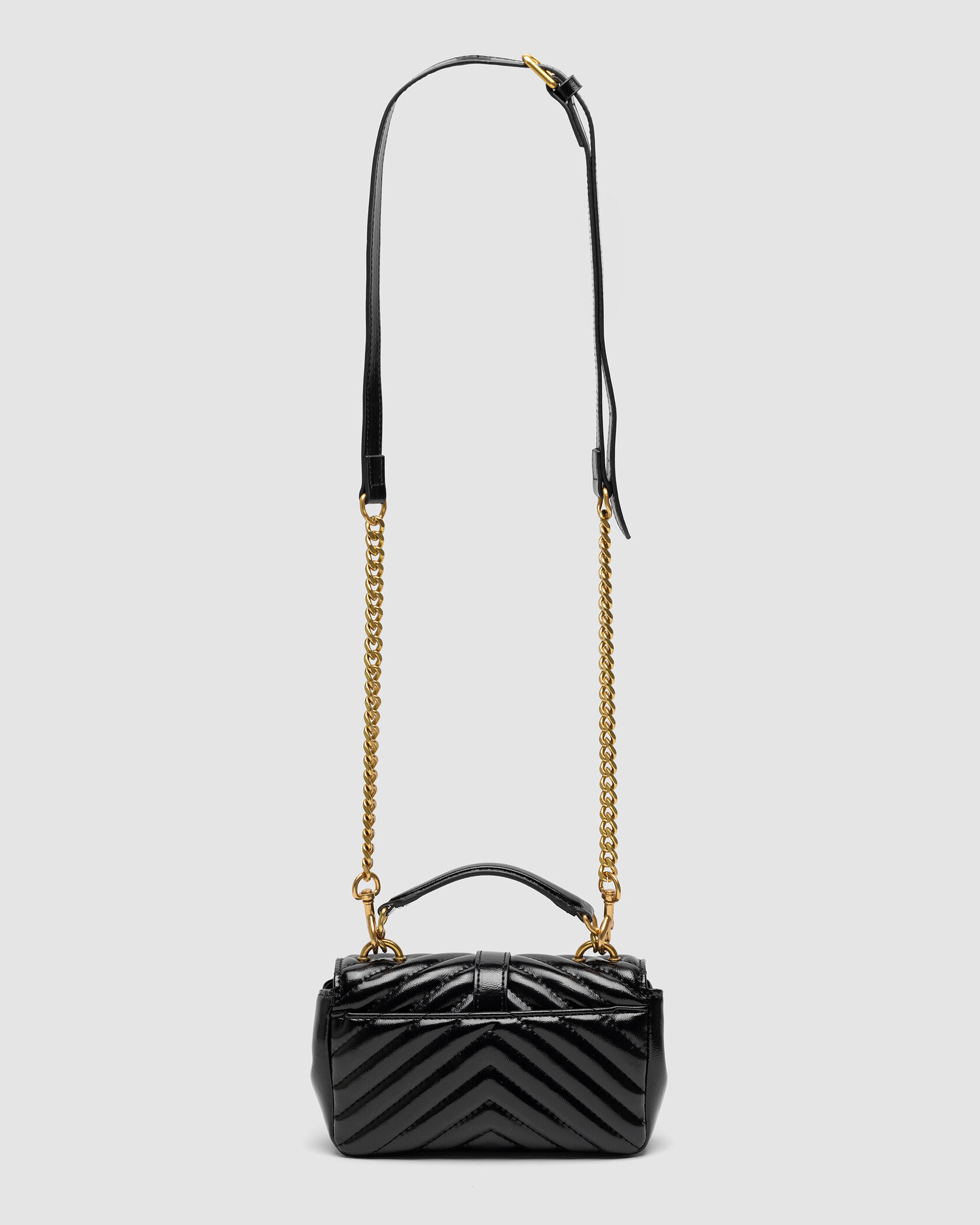 Saint Laurent College Mini Quilted Crossbody Bag Black - 3
