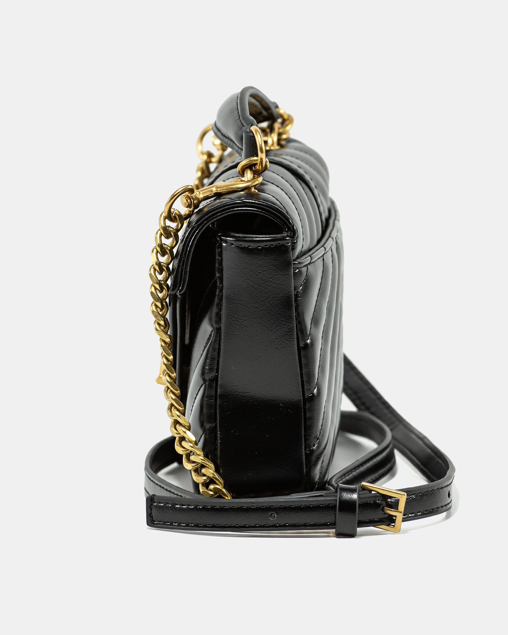 Saint Laurent College Small Top Handle Bag in Black Matelassé Leather - 7