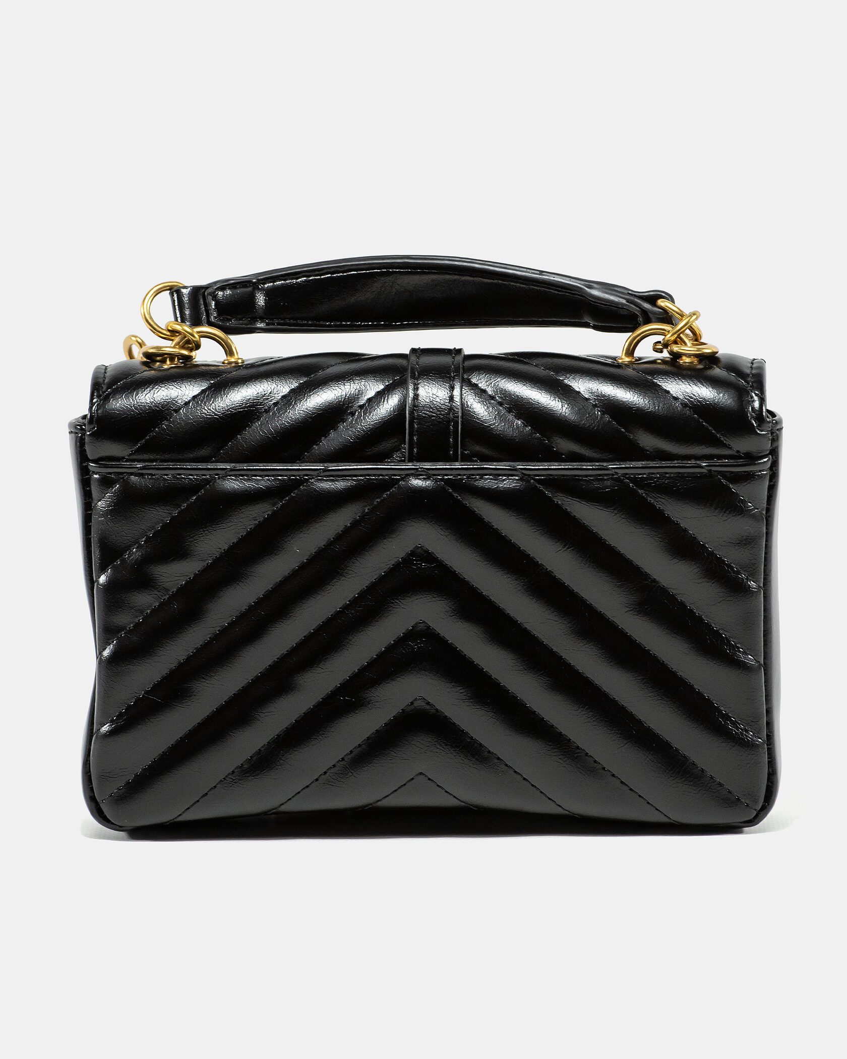 Saint Laurent College Small Top Handle Bag in Black Matelassé Leather - 8