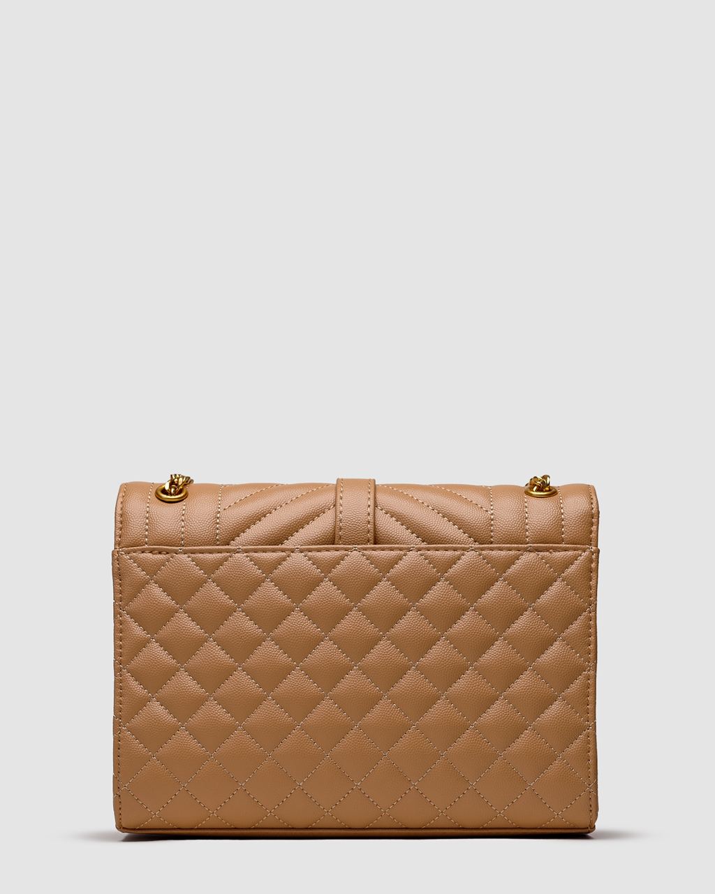 Saint Laurent Envelope Medium In Quilted Leather Beige - 15