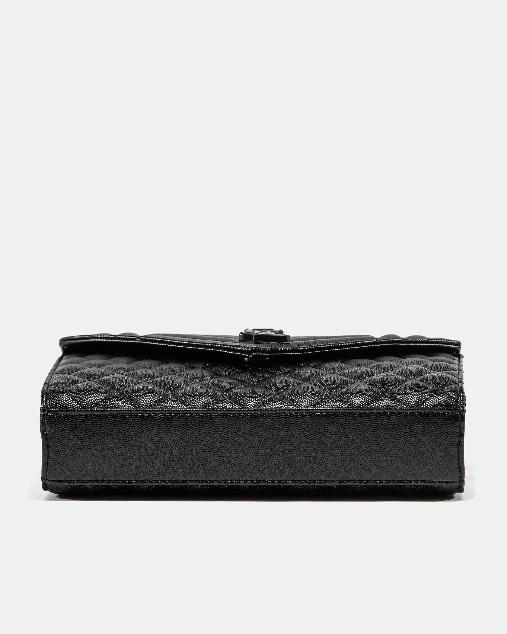 Saint Laurent Envelope Medium In Quilted Leather Black - 11