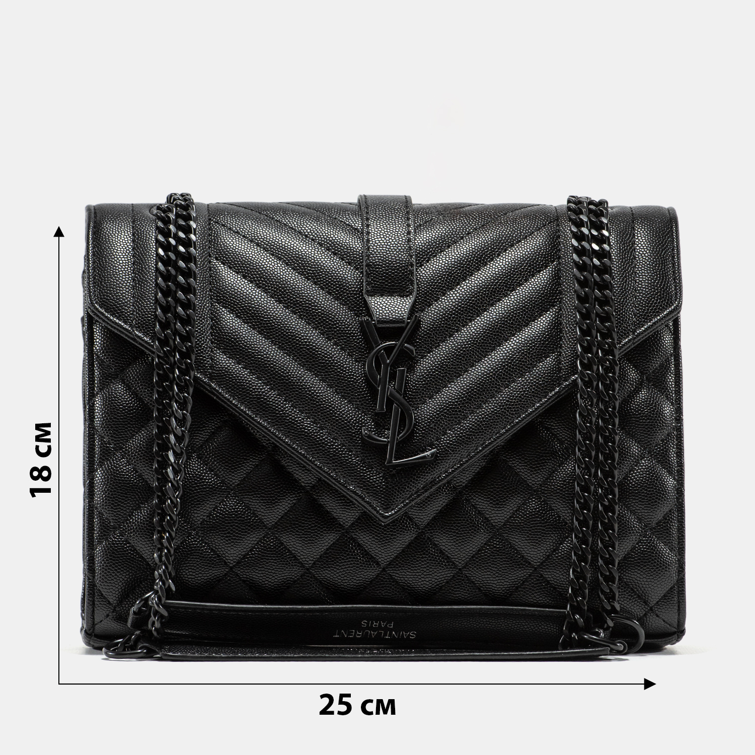 Saint Laurent Envelope Medium In Quilted Leather Black - 3