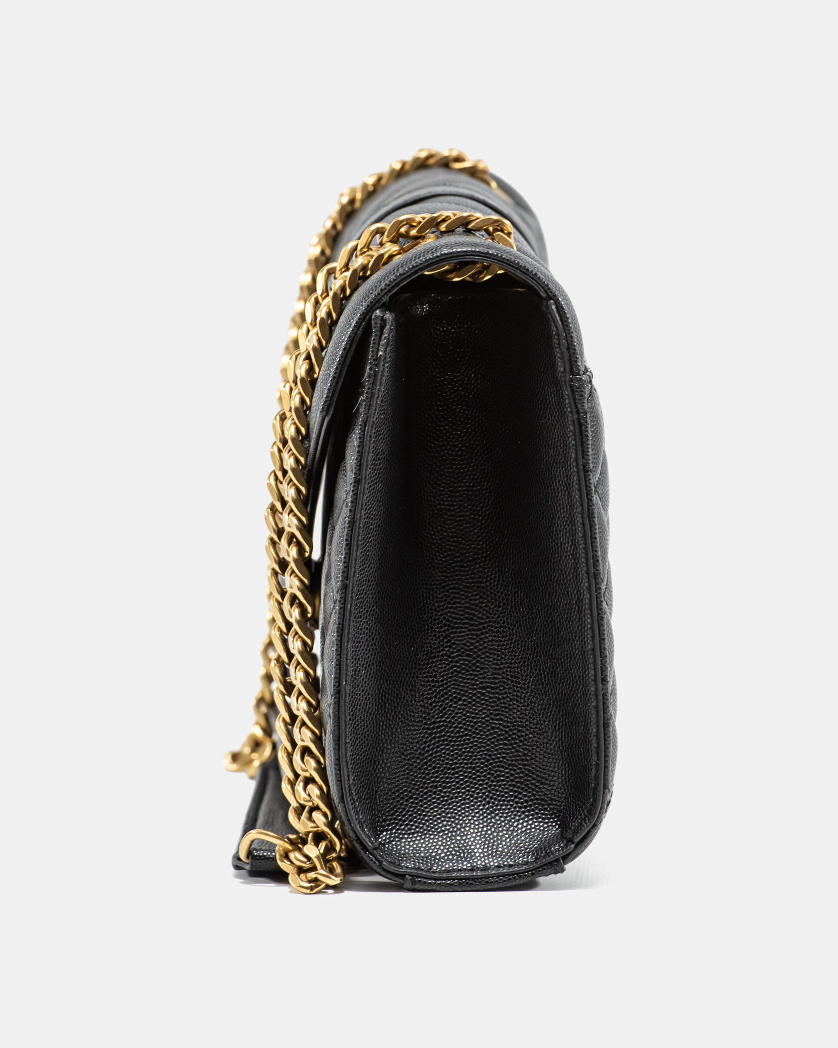 Saint Laurent Envelope Medium In Quilted Leather Black/Gold - 8