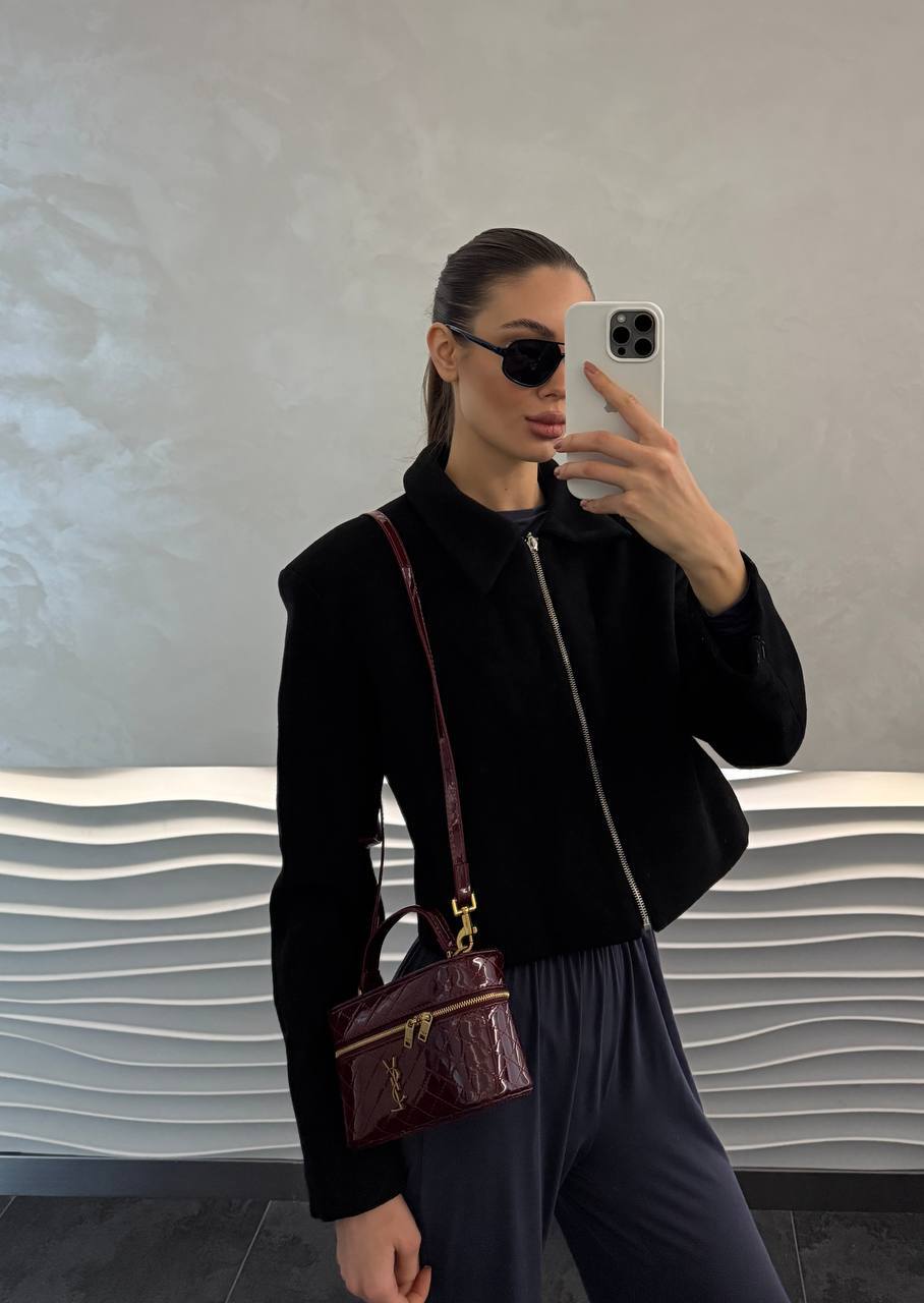 Saint Laurent Gaby Vanity Lacquered Leather Shoulder Bag Red - 6