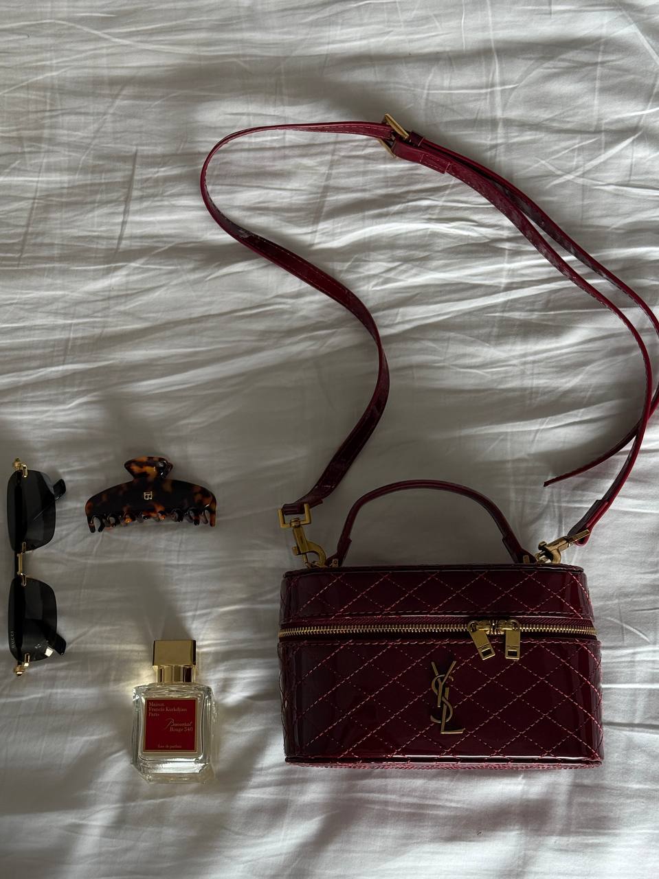 Saint Laurent Gaby Vanity Lacquered Leather Shoulder Bag Red - 7