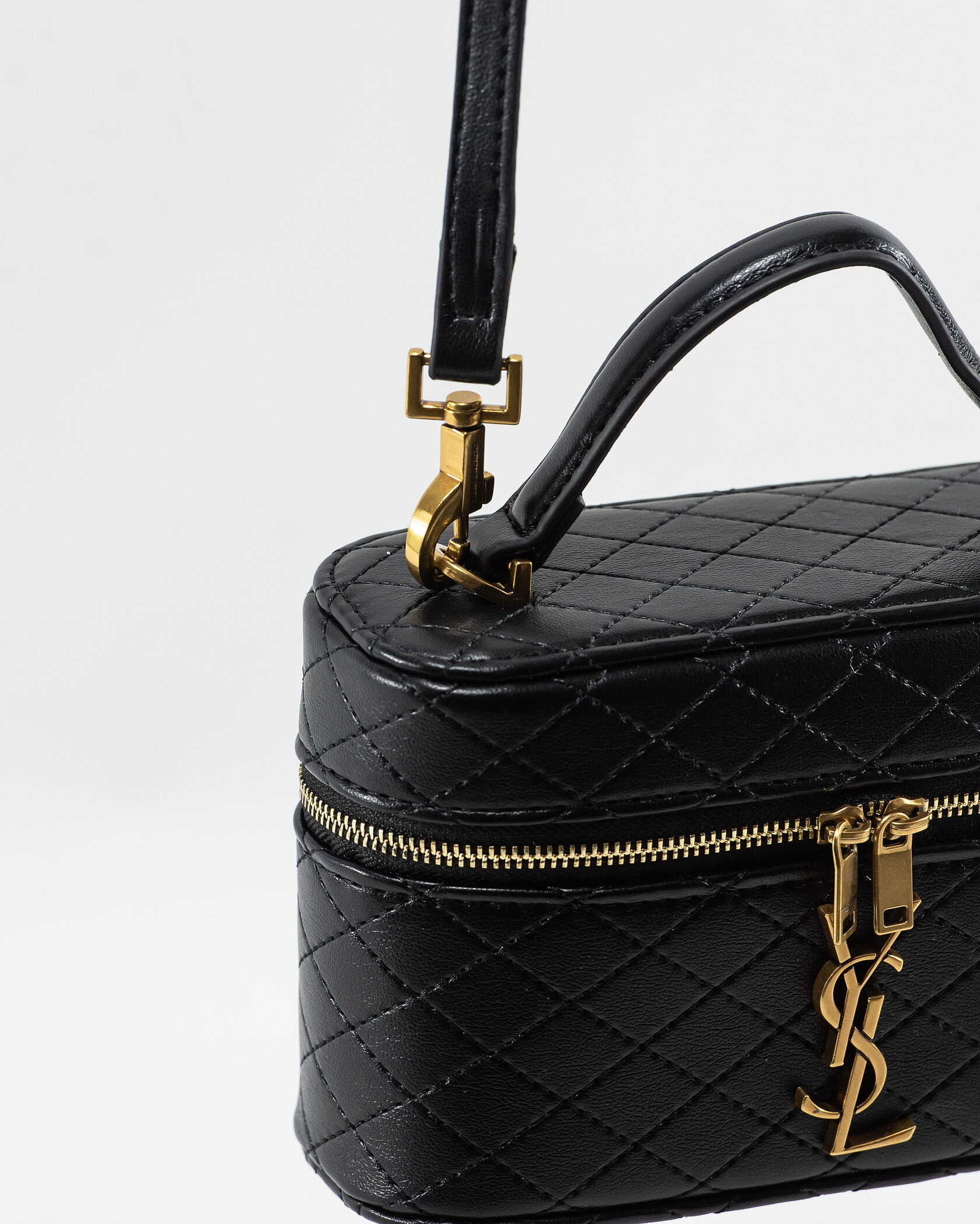 Saint Laurent Gaby Vanity Leather Shoulder Bag Black - 10