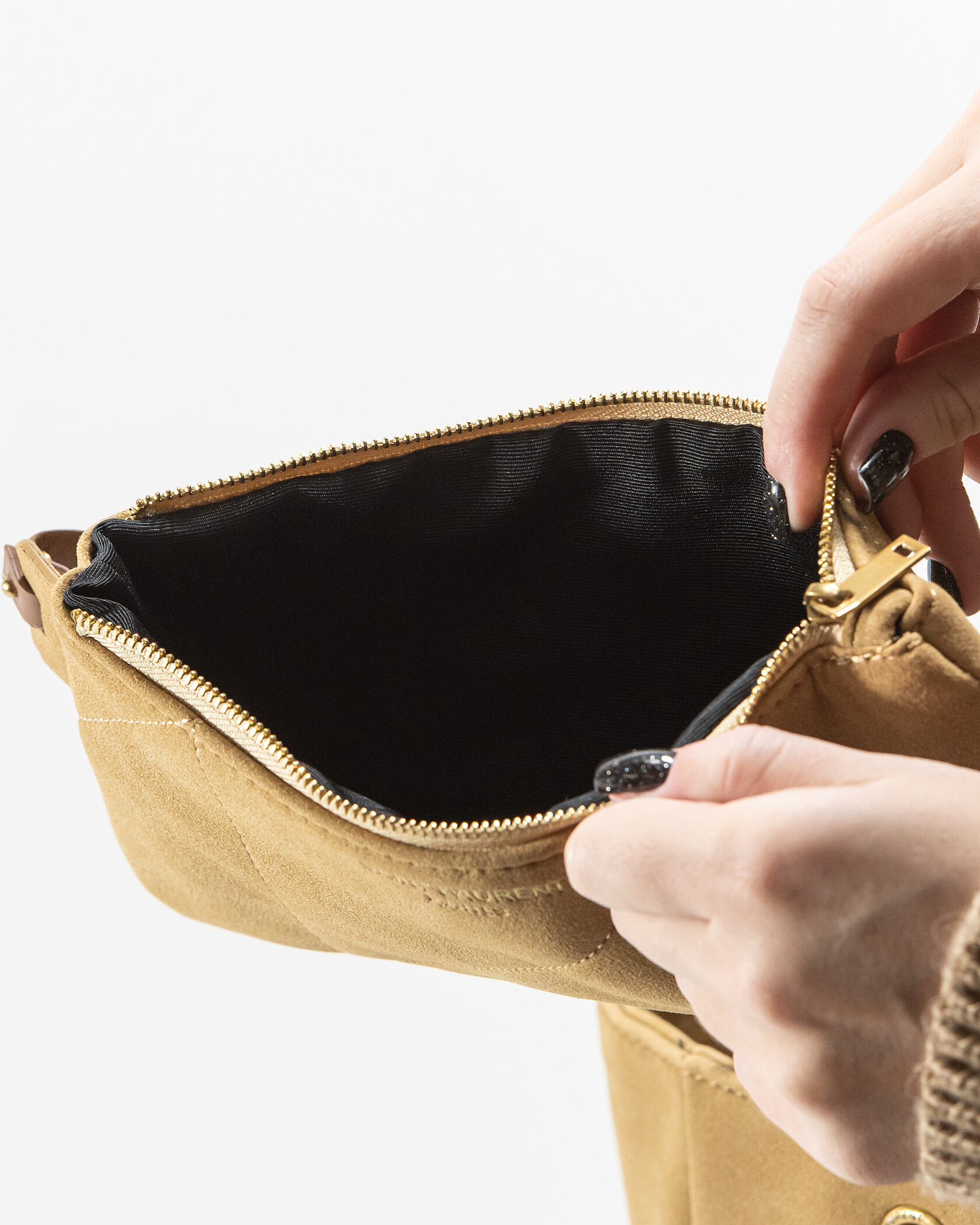 Saint Laurent Jamie Shopping in Suede Golden Leaf - 11