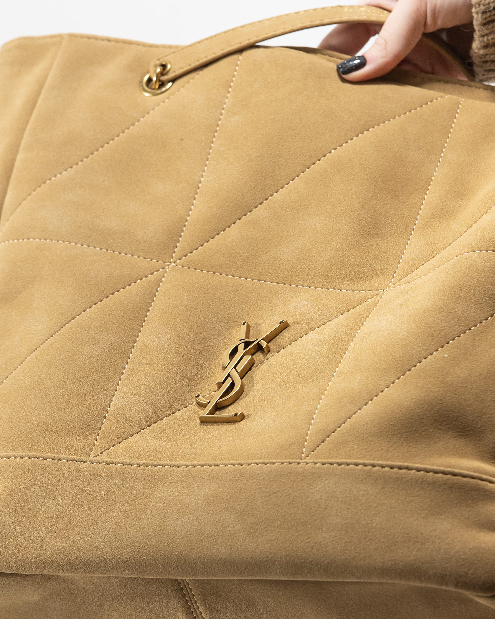 Saint Laurent Jamie Shopping in Suede Golden Leaf - 5