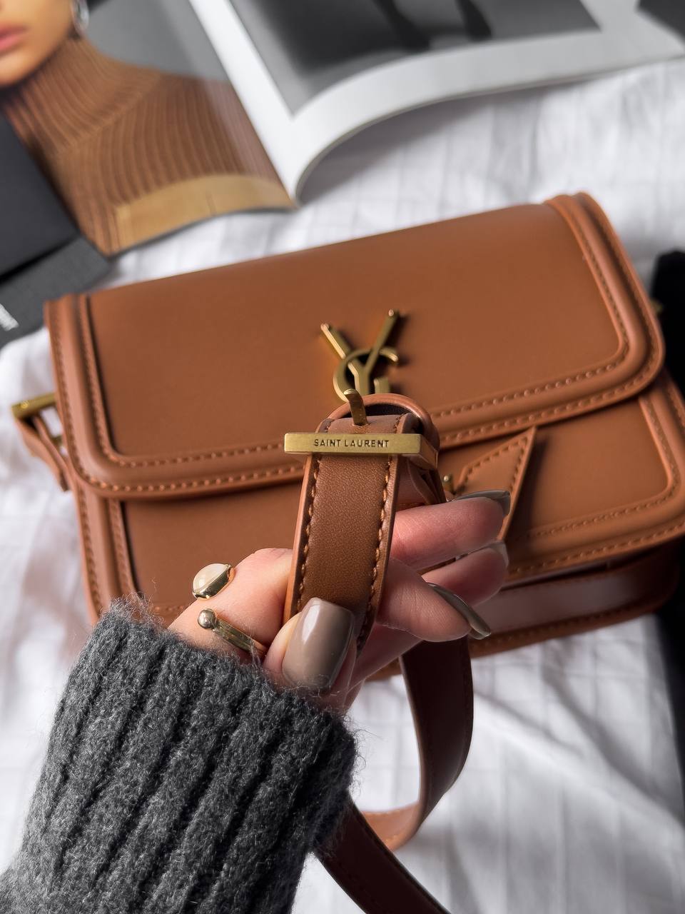 Saint Laurent Large Solferino Brown - 10