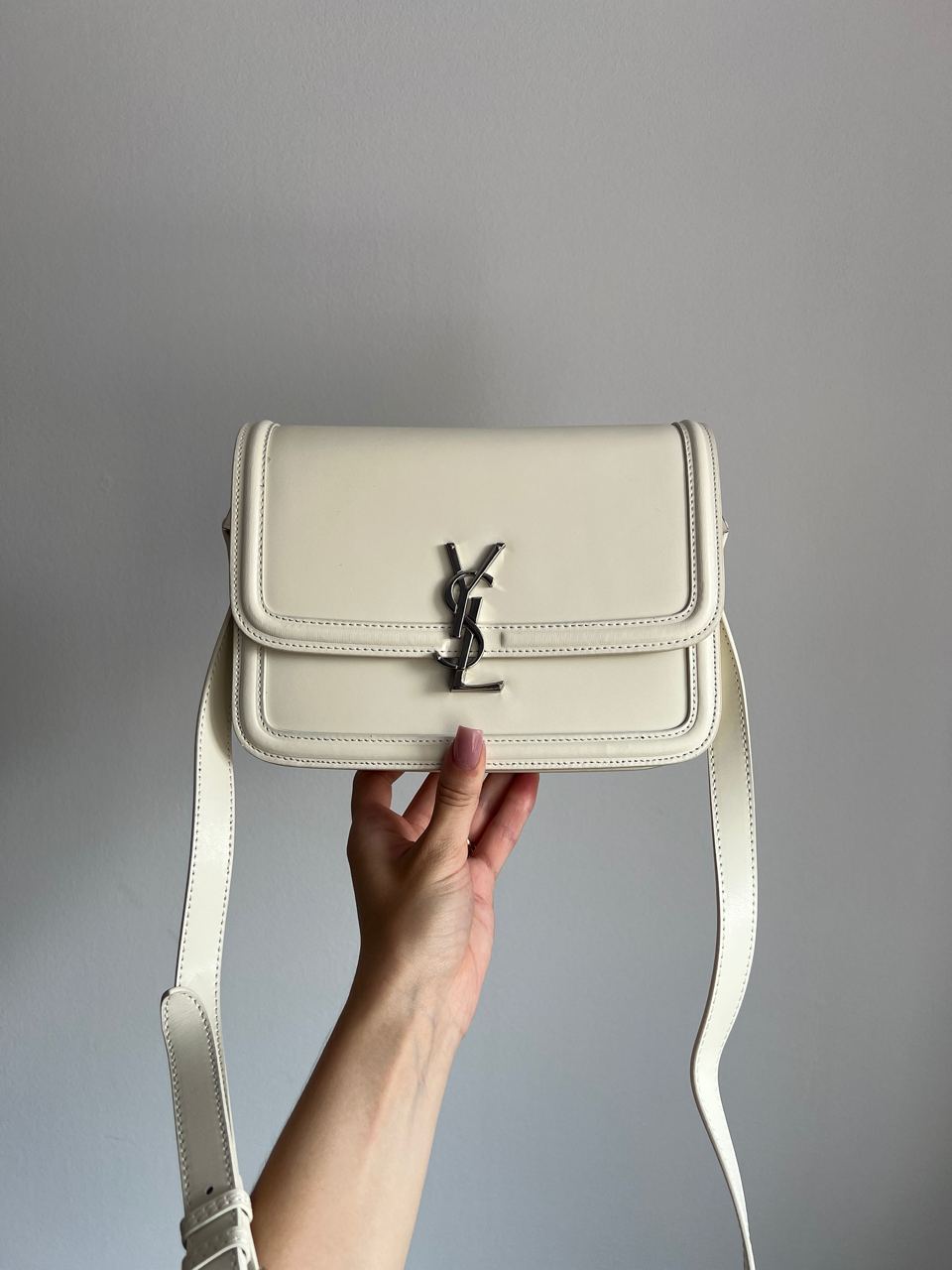 Saint Laurent Large Solferino Cream/Silver - 2